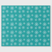 Papier Cadeau Émeraude et flocons blancs (Plat)