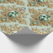 Papier Cadeau Émeraude et or (Coin)
