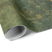 Papier Cadeau Émeraude Green Rustic Steampunk Horloge (6) (Coin rond)