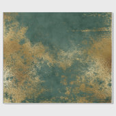Papier Cadeau Émeraude Or Perdue Deep Green Wrap (Plat)