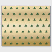 Papier Cadeau Émeraude robe d'or vert fille anniversaire (Plat)