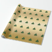 Papier Cadeau Émeraude robe d'or vert fille anniversaire (Déroulé)