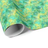 Papier Cadeau Émeraude Vert Crumpled Texture (Coin rond)