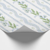 Papier Cadeau Emma Stripe Cornflower Bleu et vert (Coin)