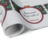 Papier Cadeau Emmanuel Dieu avec nous Noël (Coin rond)