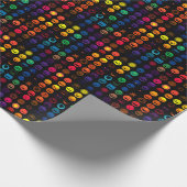 Papier Cadeau Emoji Chaos maudit - Face d'horreur néon (Coin)