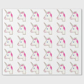 Papier Cadeau Emoji de licorne (Plat)