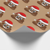 Papier Cadeau emoji de noël poo avec chapeau santa (Coin)