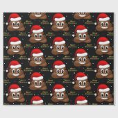 Papier Cadeau emoji de noël poo avec papier d'emballage de chape (Plat)