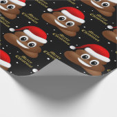 Papier Cadeau emoji de noël poo avec papier d'emballage de chape (Coin)