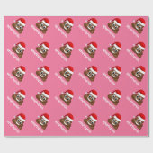 Papier Cadeau emoji de noël poo avec papier d'emballage de chape (Plat)
