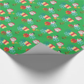 Papier Cadeau emoji de Noël vert (Coin)