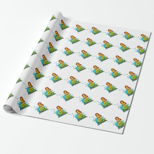 Papier Cadeau emoji mermaid (Déroulé)