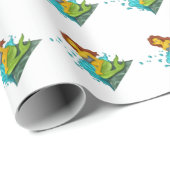 Papier Cadeau emoji mermaid (Coin rond)