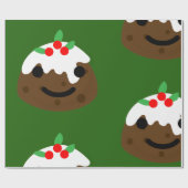 Papier Cadeau emoji pudding de Noël (Plat)