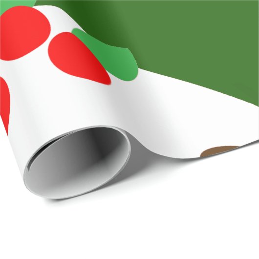 Papier Cadeau emoji pudding de Noël (Coin rond)