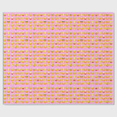 Papier Cadeau émoji rose pastel (Plat)