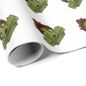 Papier Cadeau emoji zombie (Coin rond)