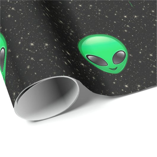 Papier Cadeau emojis alien (Coin rond)