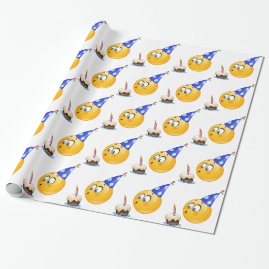 Papier Cadeau émoticône anniversaire (Déroulé)