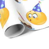 Papier Cadeau émoticône anniversaire (Coin rond)