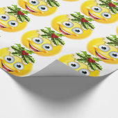 Papier Cadeau Émoticône Emoji de pudding de Noël (Coin)