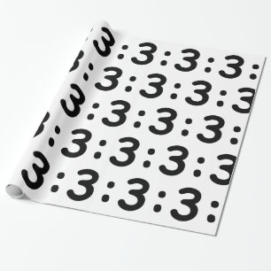 Papier Cadeau Émoticône face chat : 3