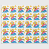 Papier Cadeau émoticône surf (Plat)