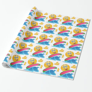 Papier Cadeau émoticône surf
