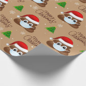 Papier Cadeau émoticônes de noël avec chapeau santa et masque (Coin)