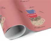 Papier Cadeau Empiler des tasses à café (Coin rond)