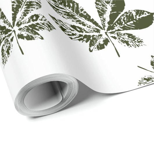 Papier Cadeau Empreinte d'automne (Coin rond)