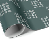 Papier Cadeau Empreinte de contrôle du pin vert foncé (Coin rond)