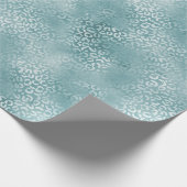 Papier Cadeau Empreinte de léopard Aqua Blue Glam (Coin)
