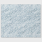 Papier Cadeau Empreinte de léopard Aqua Blue Navy (Plat)
