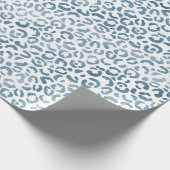 Papier Cadeau Empreinte de léopard Aqua Blue Navy (Coin)