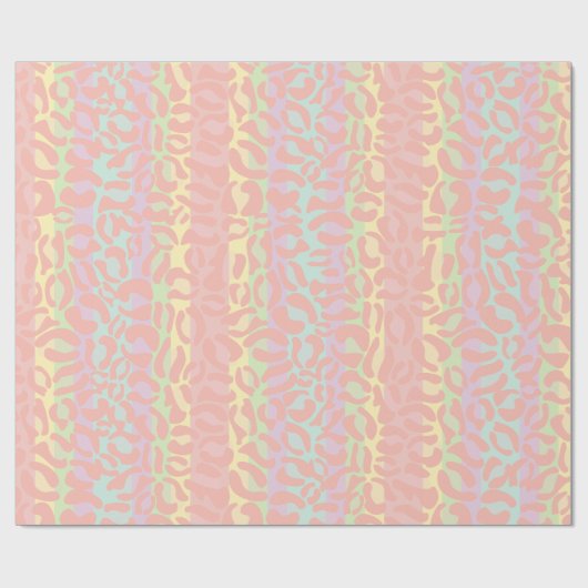 Papier Cadeau Empreinte de léopard arc-en-ciel (Plat)