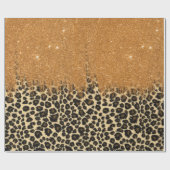 Papier Cadeau Empreinte de léopard avec la course de brosse de (Plat)