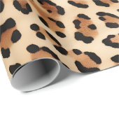 Papier Cadeau Empreinte de léopard blanc Brown (Coin rond)