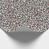 Papier Cadeau Empreinte de léopard blanc noir rose (Coin)