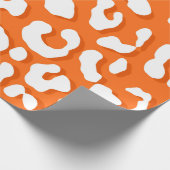 Papier Cadeau Empreinte de léopard blanc Orange (Coin)