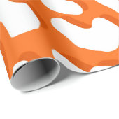 Papier Cadeau Empreinte de léopard blanc Orange (Coin rond)
