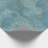 Papier Cadeau Empreinte de léopard bleu bleu turquoise (Coin)