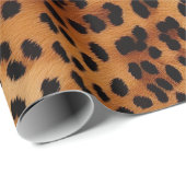 Papier Cadeau Empreinte de léopard Brown Black Cream (Coin rond)