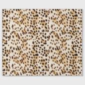 Papier Cadeau Empreinte de léopard Brown blanc (Plat)