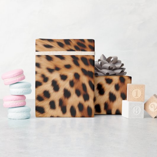 Papier Cadeau Empreinte de léopard Brown de crème (Baby Shower)
