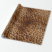 Papier Cadeau Empreinte de léopard Brown de crème (Déroulé)