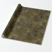 Papier Cadeau Empreinte de léopard Brown Olive Green (Déroulé)