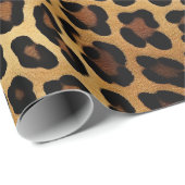 Papier Cadeau Empreinte de léopard Brown or (Coin rond)