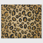 Papier Cadeau Empreinte de léopard Cheetah Peint Spots Or Beige  (Plat)